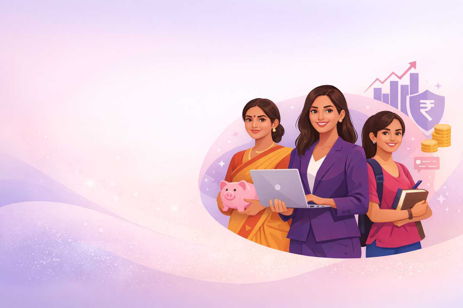EmpowerHer - Diverse Indian women achieving financial independence